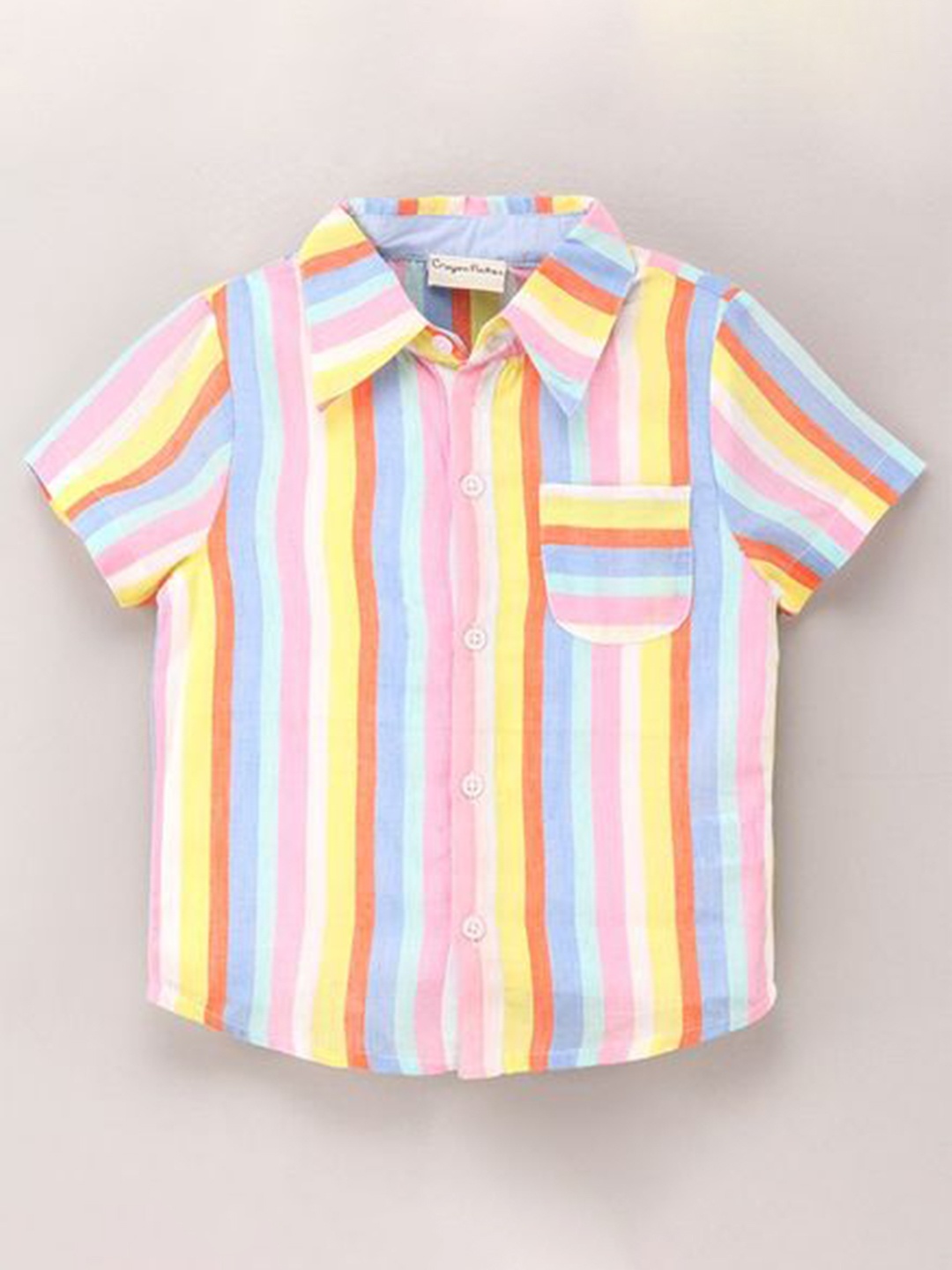 

CrayonFlakes Boys Blue Striped Printed Casual Shirt