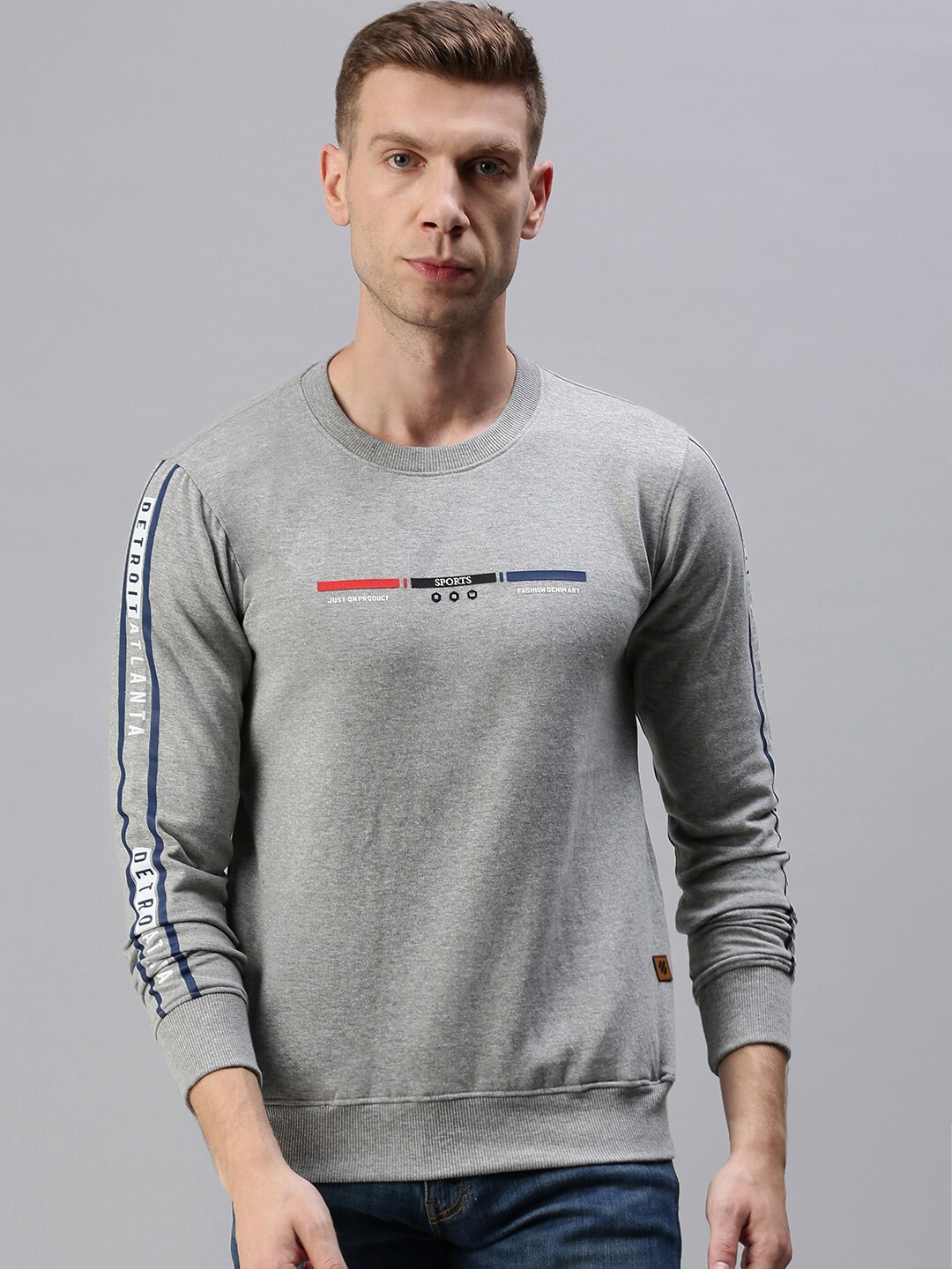 

ONN Men Grey Melange Sweatshirt