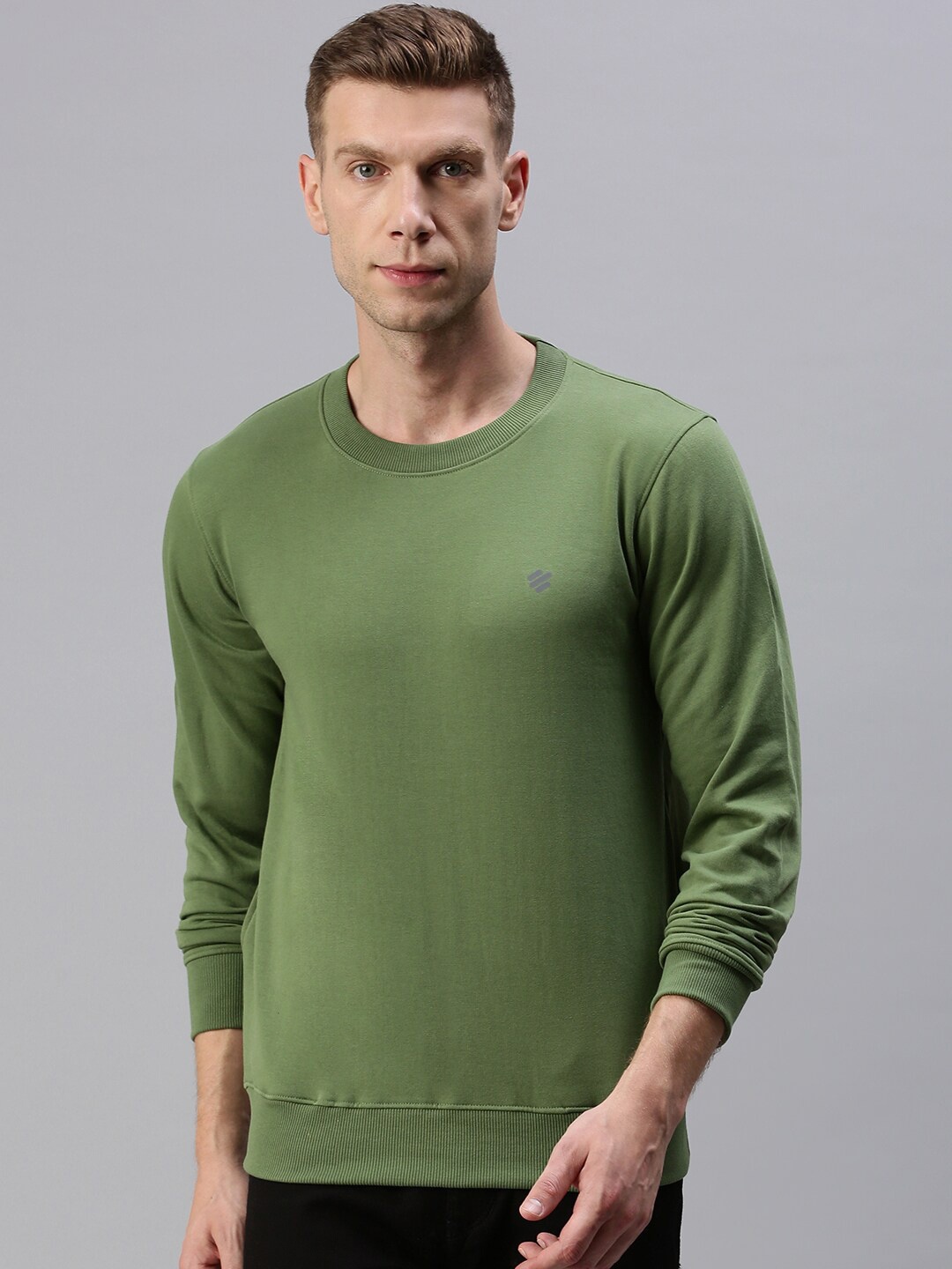 

ONN Men Olive Green Sweatshirt