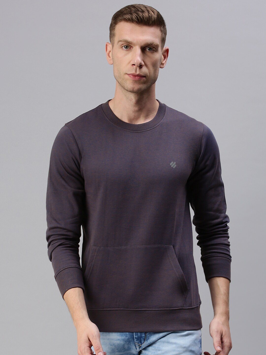 

ONN Men Black Round Neck Sweatshirt