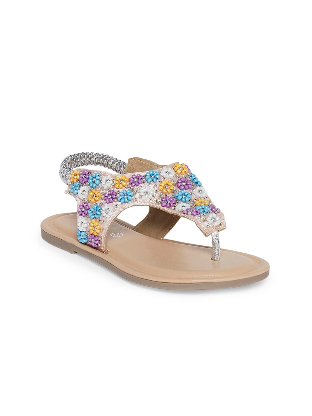 

Pantaloons Junior Girls White & Blue PU Comfort Sandals