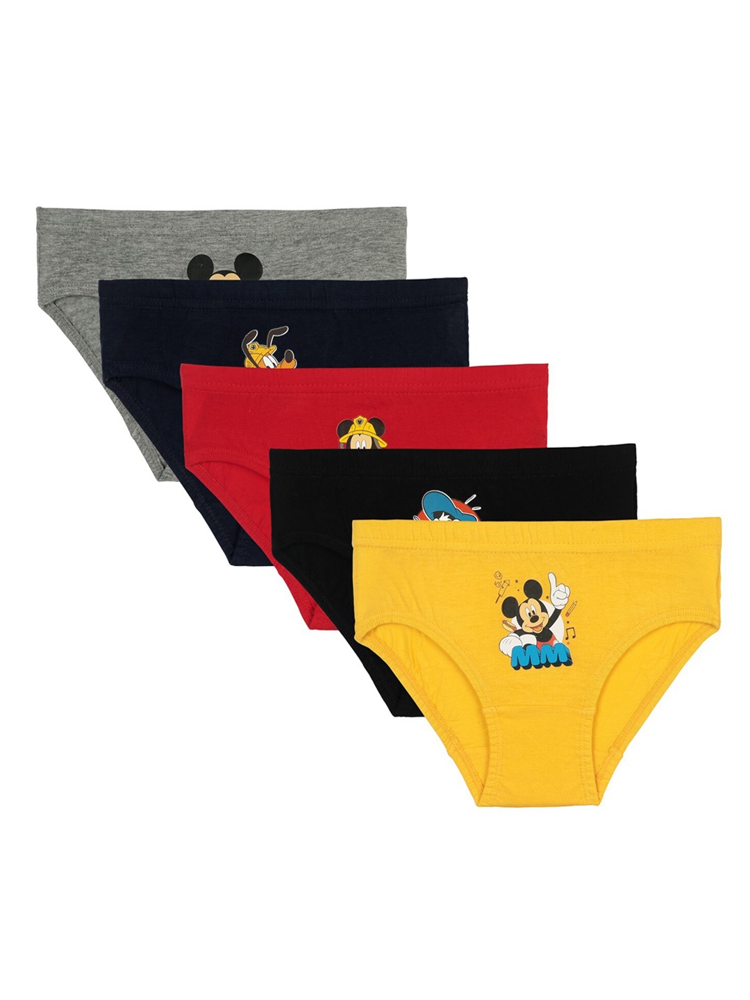 

Bodycare Kids Boys Pack pack Of 5 Assorted Mickey & Friends Cotton Basic Briefs, Red