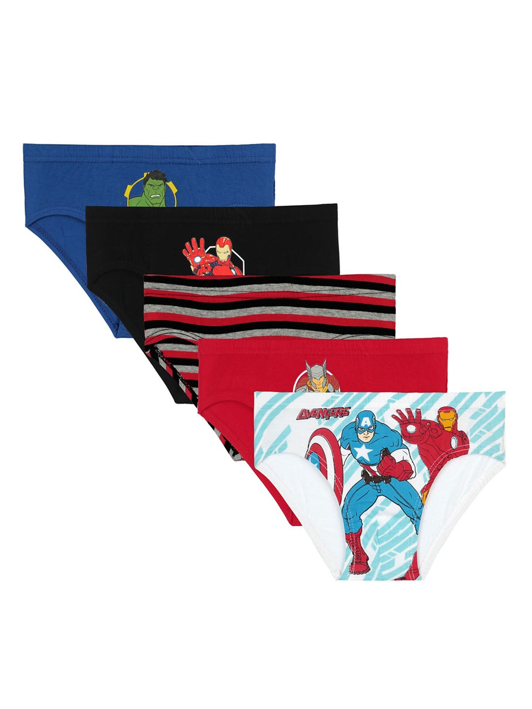 

Bodycare Kids Boys Pack of 5 Assorted Avengers Printed Briefs-KIA9403B-PK004