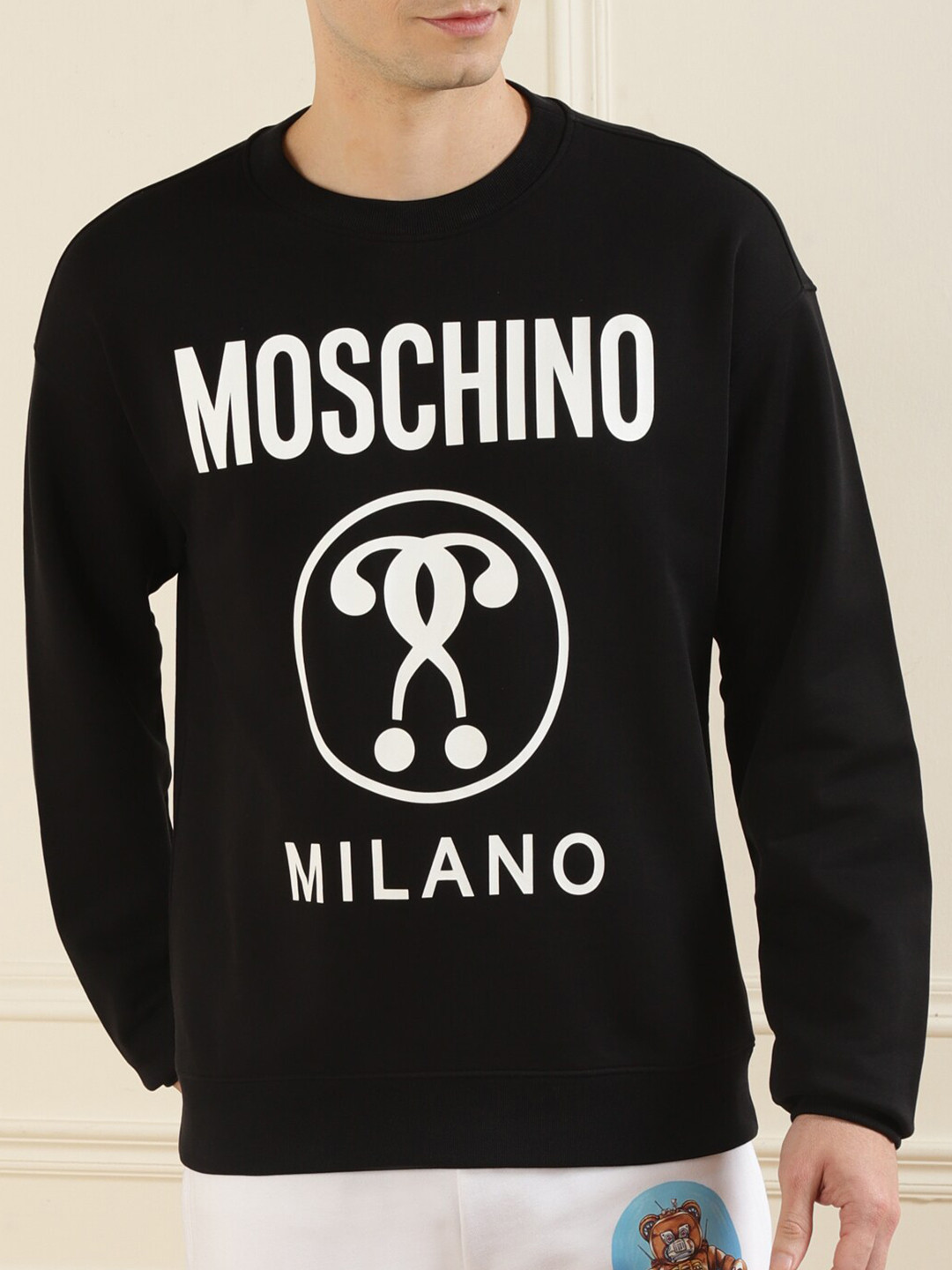 

MOSCHINO COUTURE Men Black Printed Full Sleeve Sweatshirt