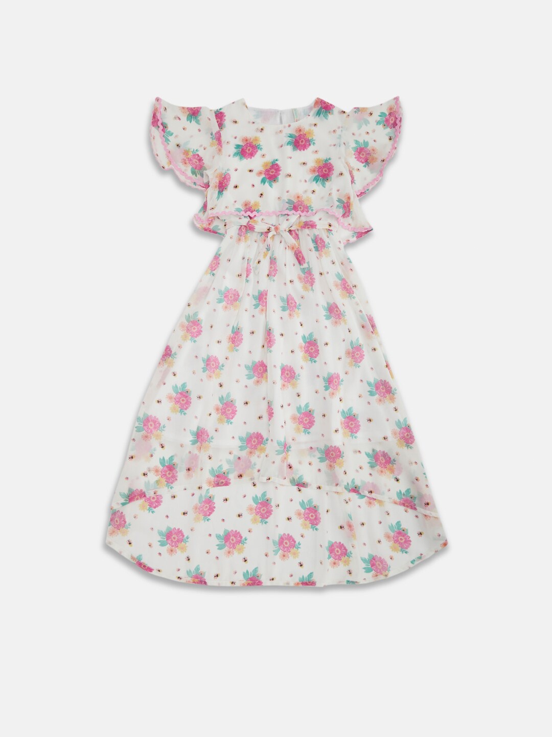 

Pantaloons Junior Girls Off White Floral Midi Dress