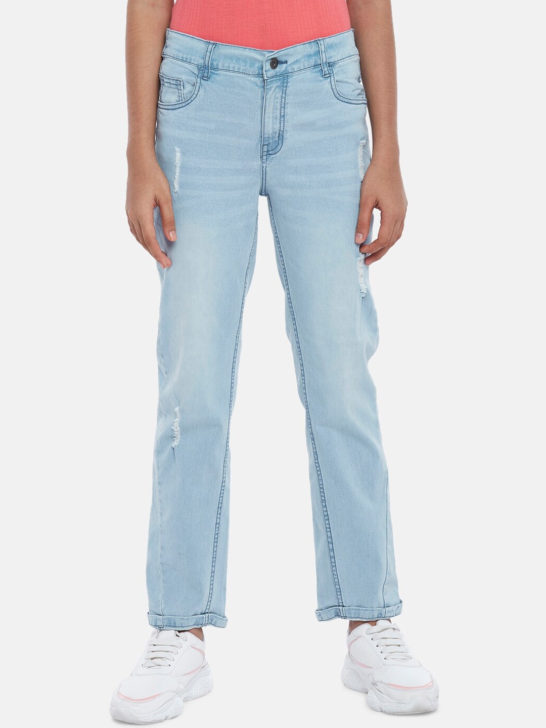 

Coolsters by Pantaloons Girls Blue Low Distress Light Fade Jeans