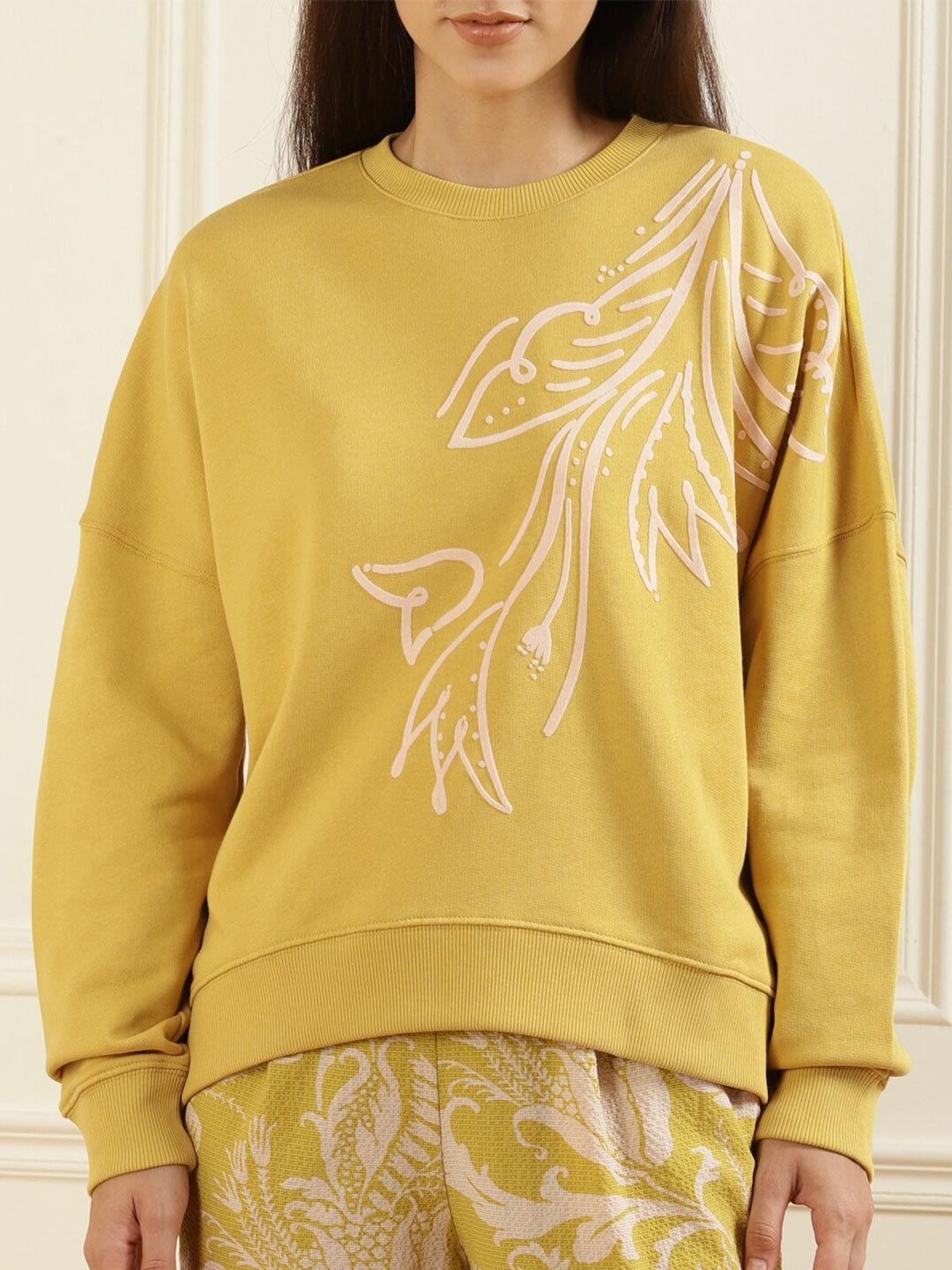 

Ted Baker Women Yellow Printed Sweatshirt