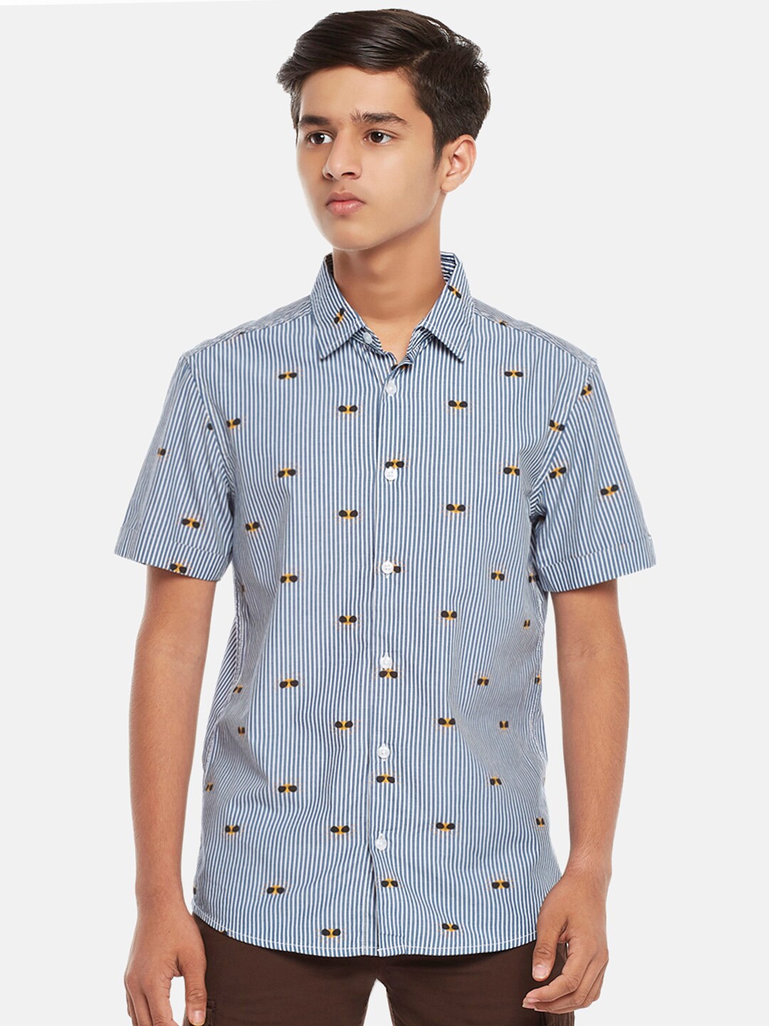 

Coolsters by Pantaloons Boys Blue Striped Casual Shirt