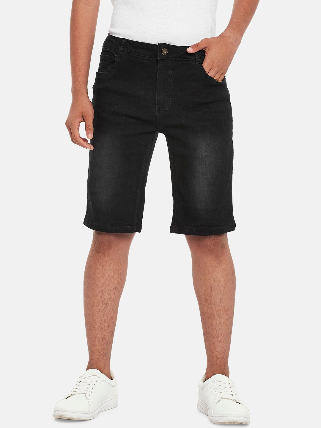 

Coolsters by Pantaloons Boys Black Washed Denim Shorts