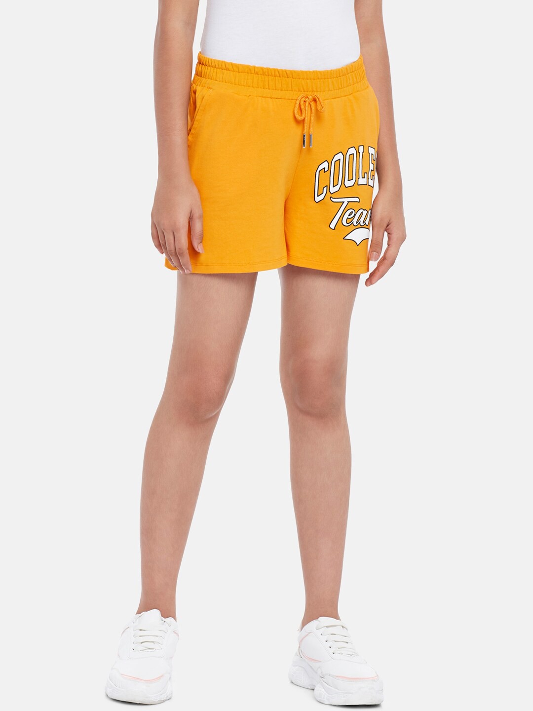 

Coolsters by Pantaloons Girls Orange Typography Printed Shorts