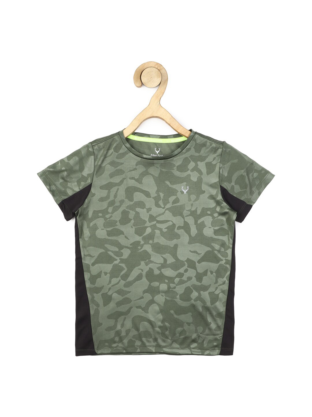 

Allen Solly Junior Boys Green Camouflage Printed T-shirt