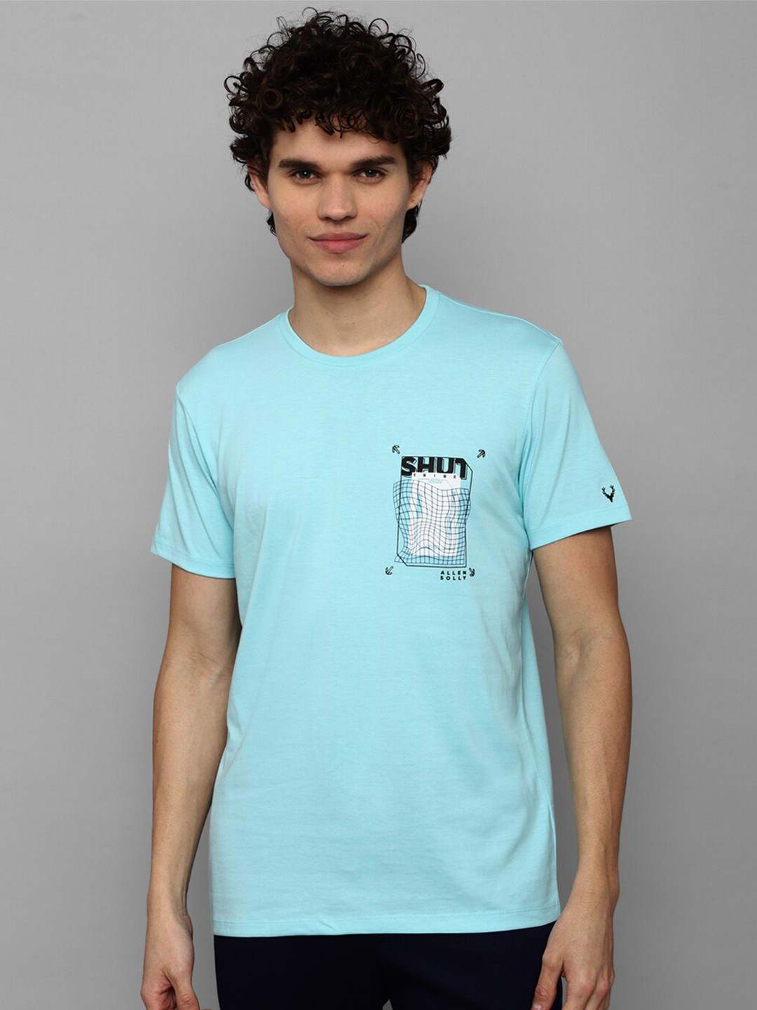 

Allen Solly Tribe Men Blue Printed Cotton Slim Fit T-shirt