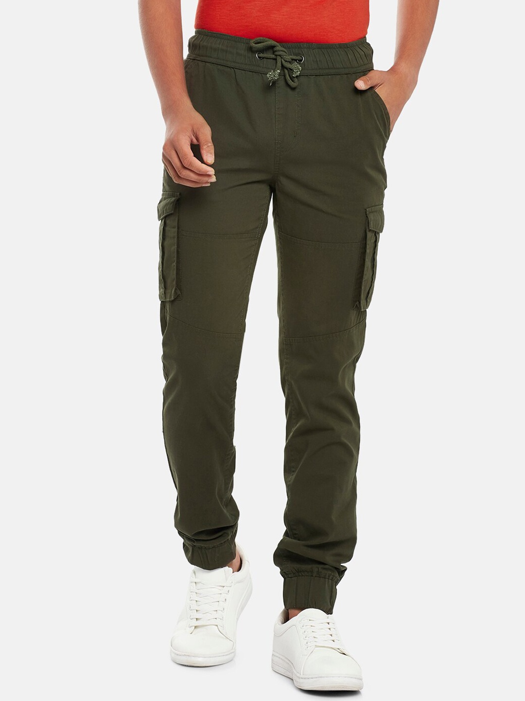 

Coolsters by Pantaloons Boys Olive Green Regular Fit Joggers Trousers