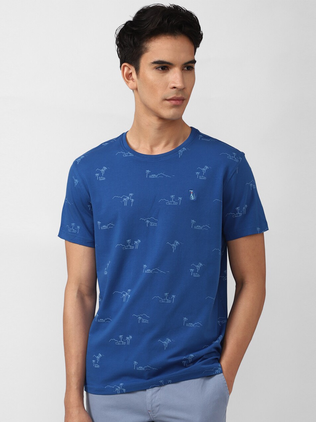 

SIMON CARTER LONDON Men Blue Slim Fit T-shirt