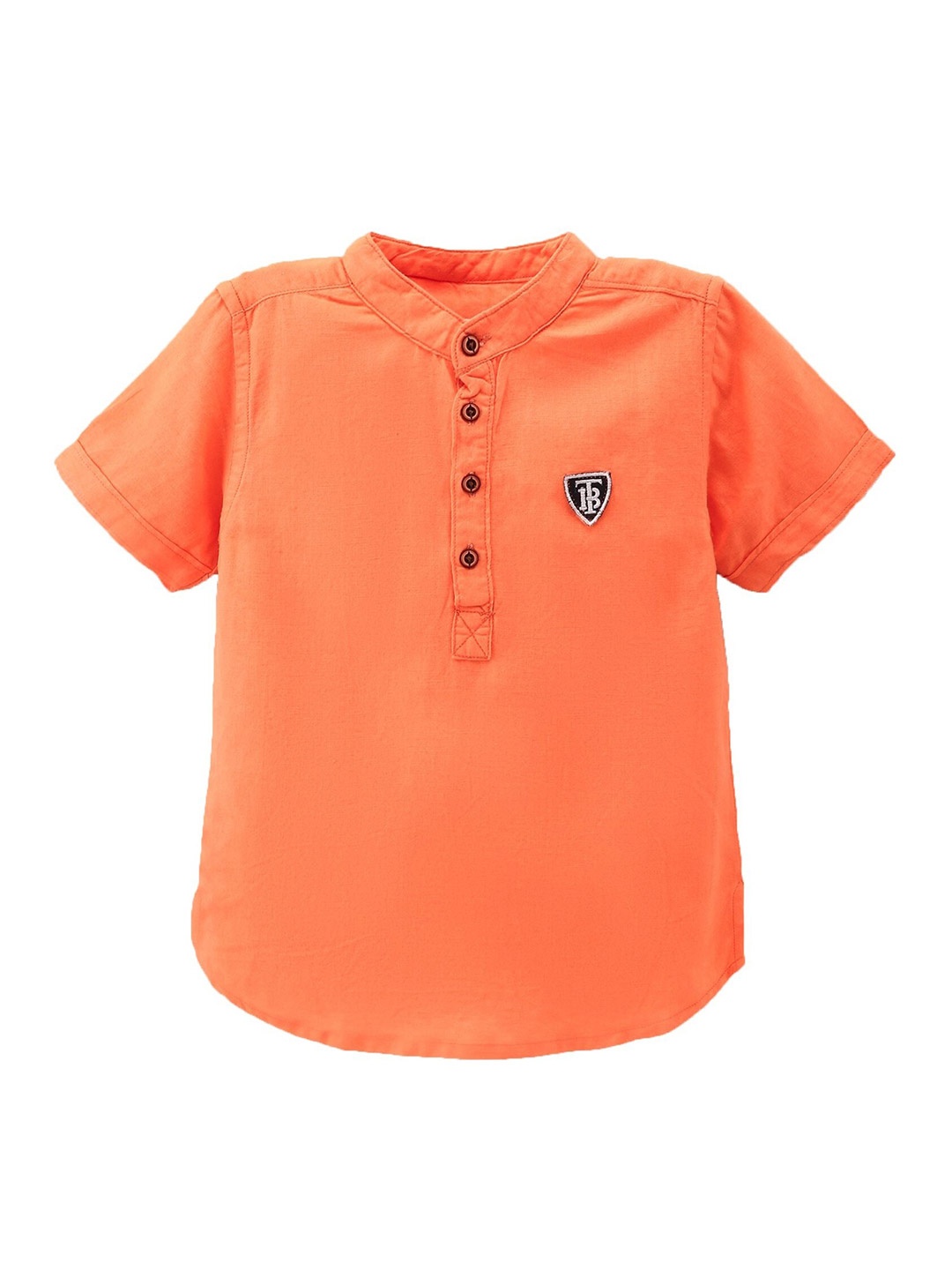 

TONYBOY Boys Orange Premium Semi Sheer Casual Shirt