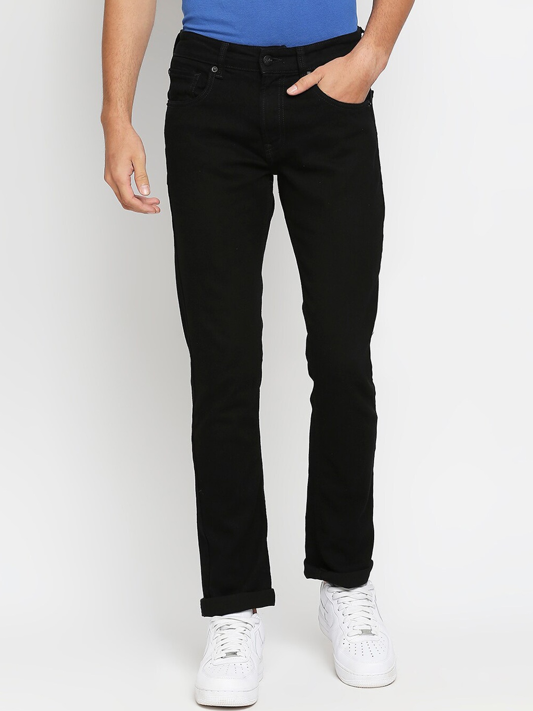 

SPYKAR Men Black Mid Rise Regular Fit Jeans