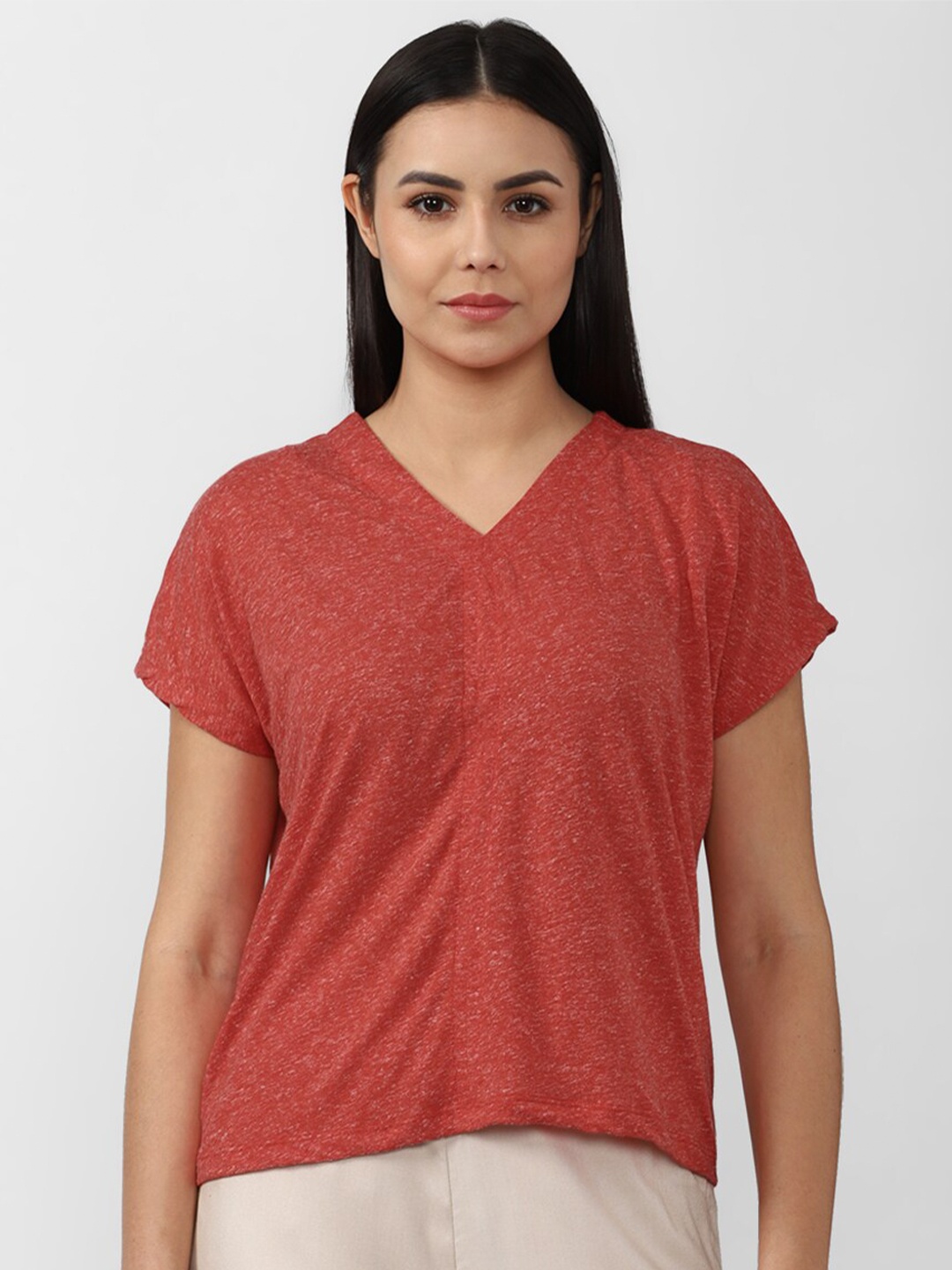 

Van Heusen Woman Red Extended Sleeves Top