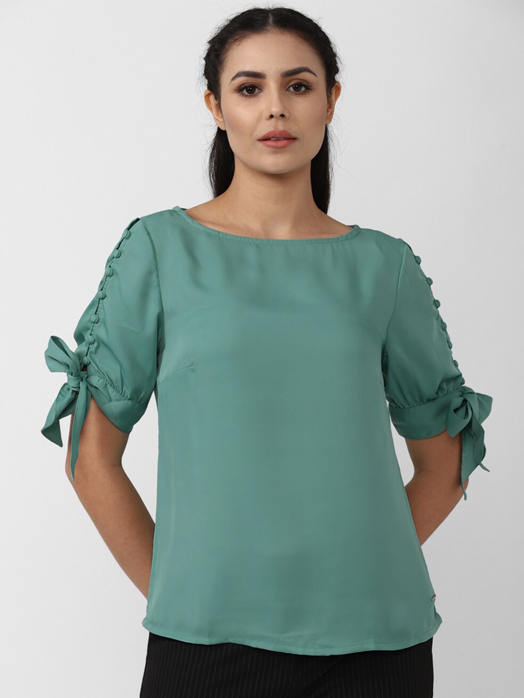 

Van Heusen Woman Ruched Formal Top, Green