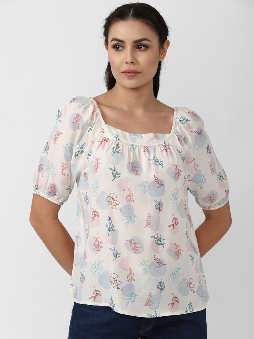 

Van Heusen Woman White Floral Print Top