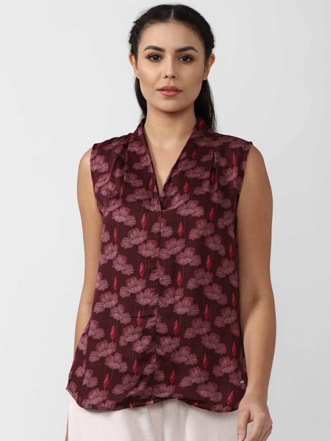 

Van Heusen WomanMaroon Floral Print Top, Maroon
