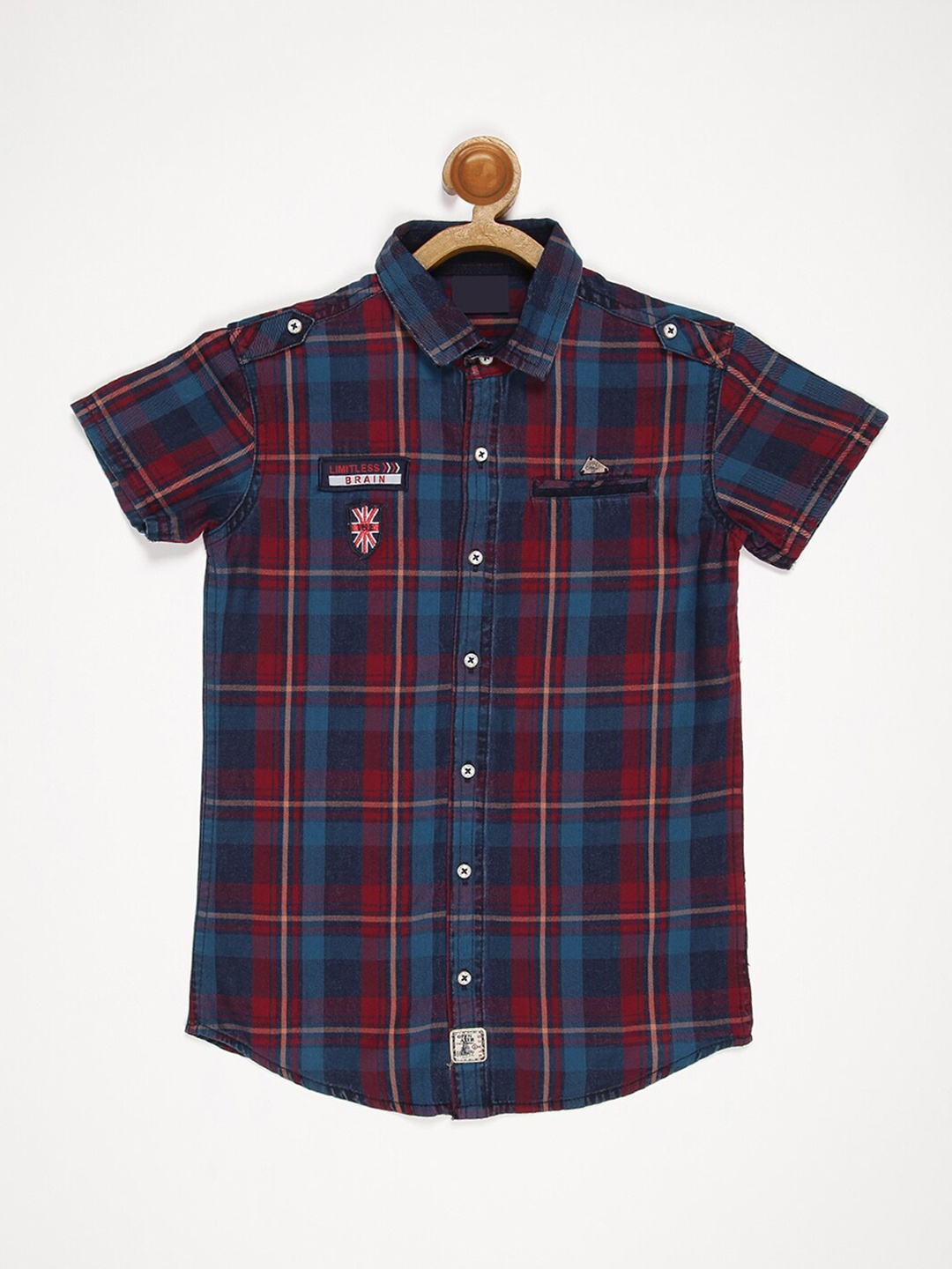 

V2 Value & Variety Boys Red Tartan Checked Casual Shirt