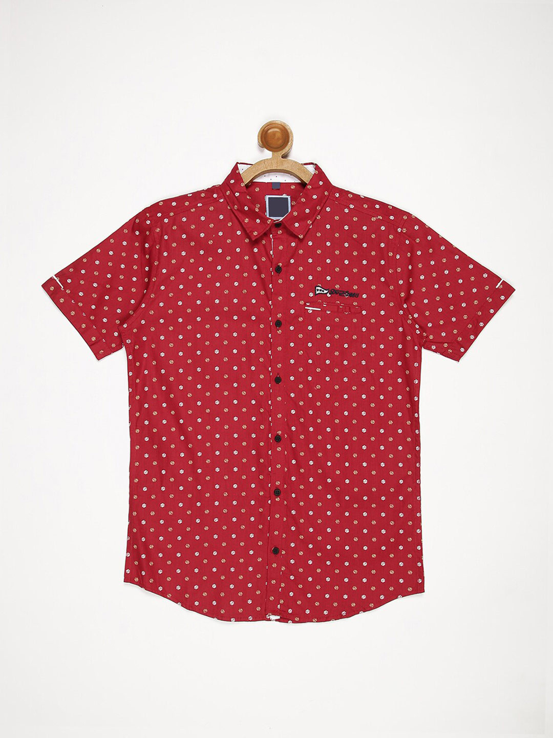 

V2 Value & Variety Boys Regular Fit Maroon Printed Casual Shirt