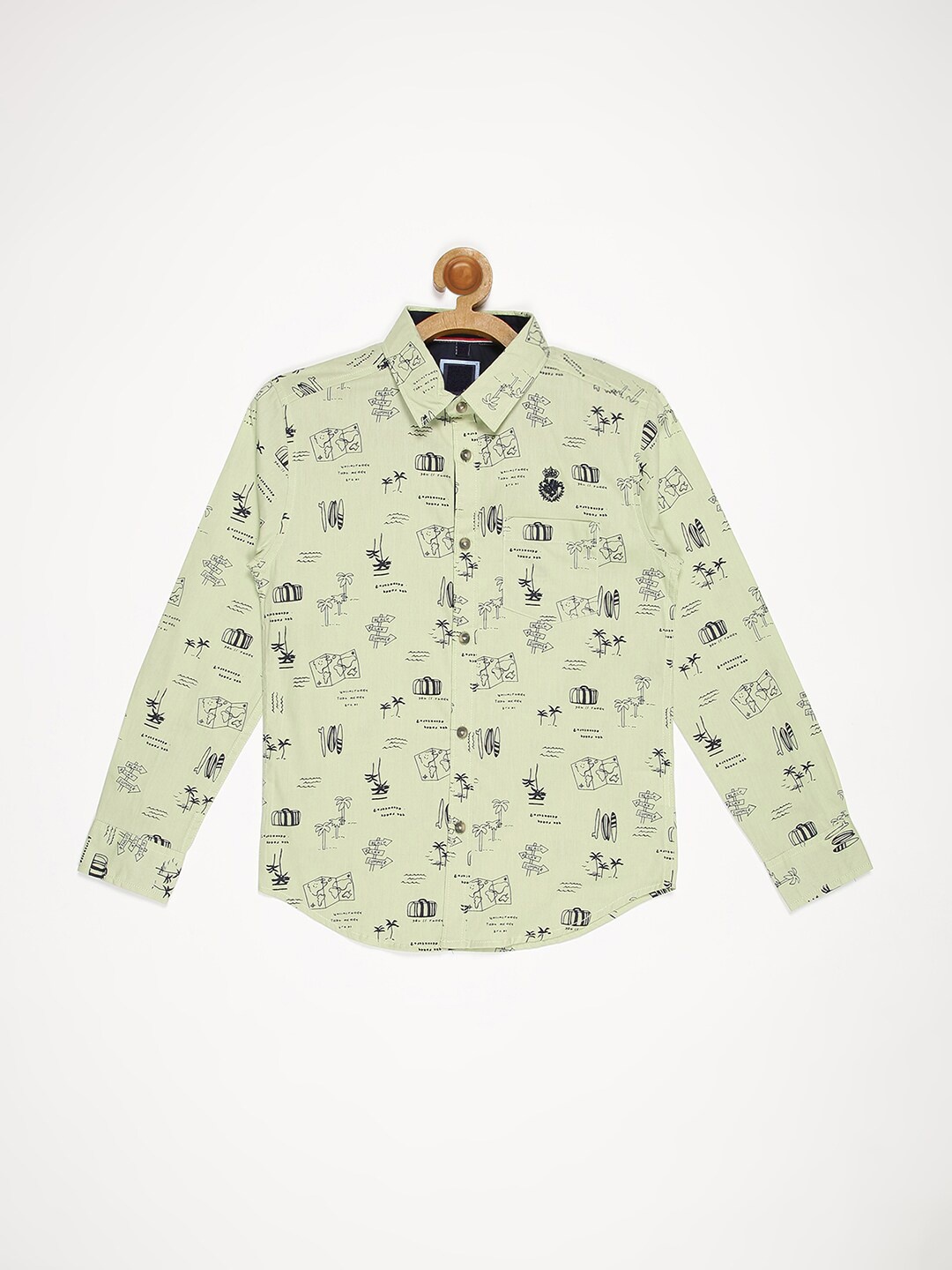 

V2 Value & Variety Boys Green Graphic Printed Casual Shirt
