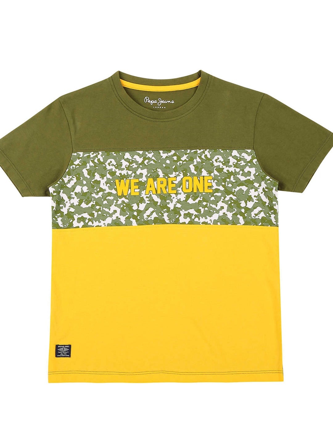 

Pepe Jeans Boys Green & Yellow Colourblocked T-shirt