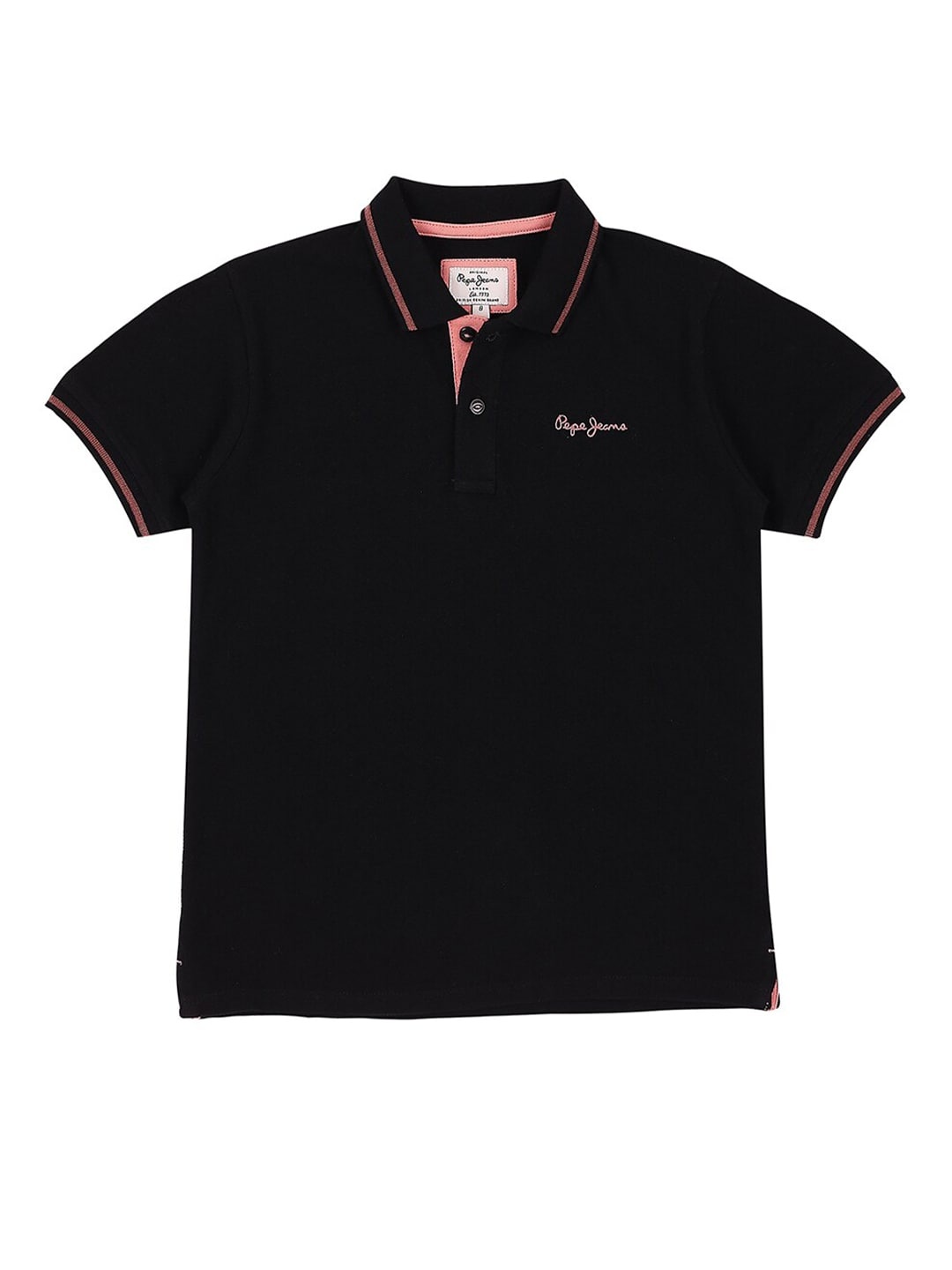 

Pepe Jeans Boys Black Polo Collar T-shirt