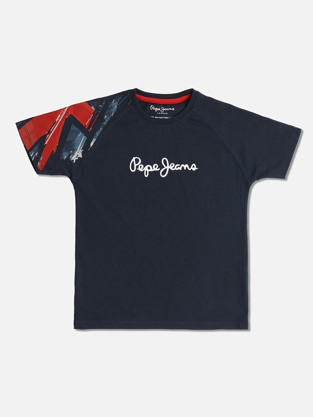 

Pepe Jeans Boys Navy Blue Typography Printed T-shirt