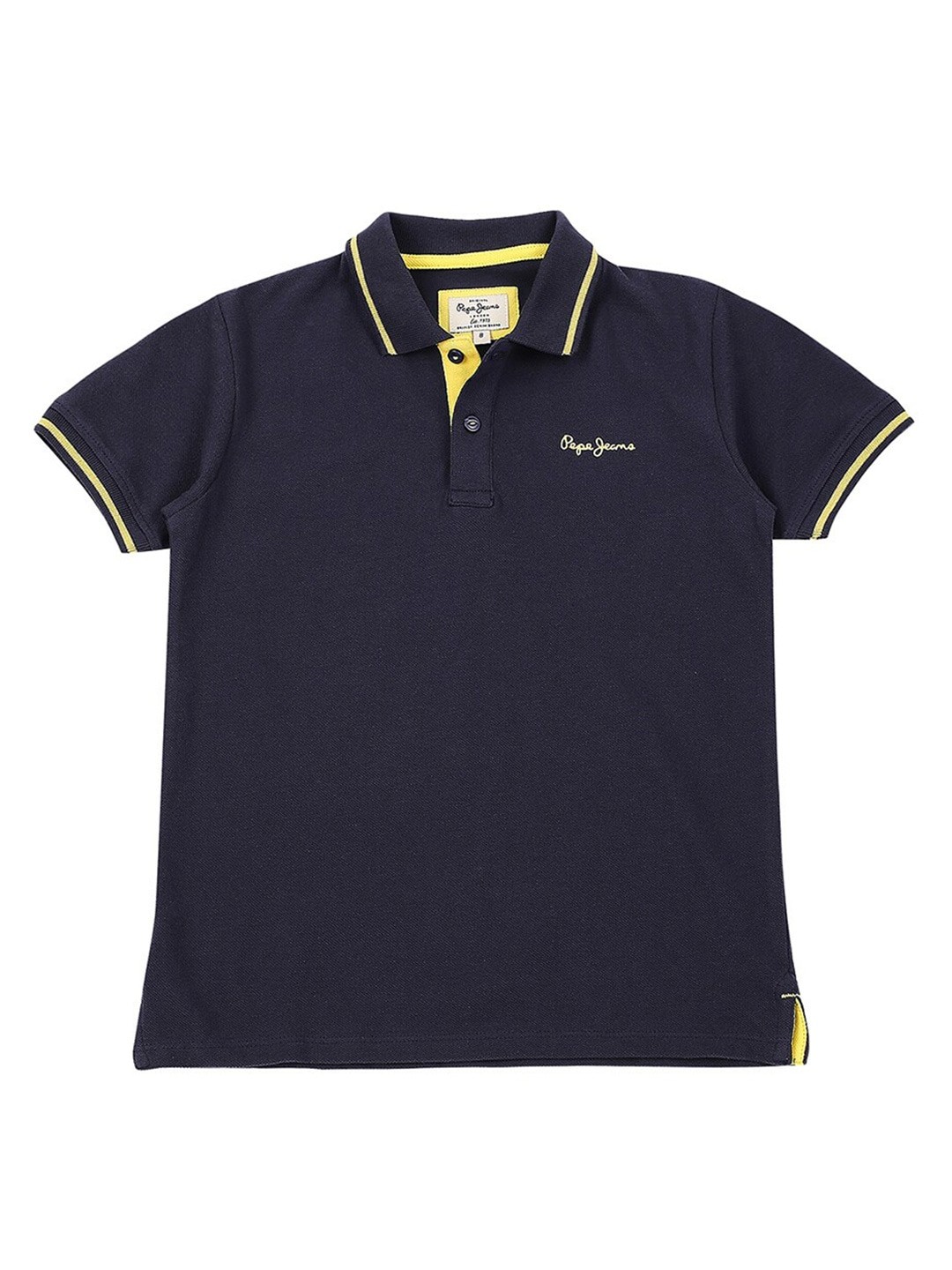 

Pepe Jeans Boys Navy Blue Polo Collar T-shirt