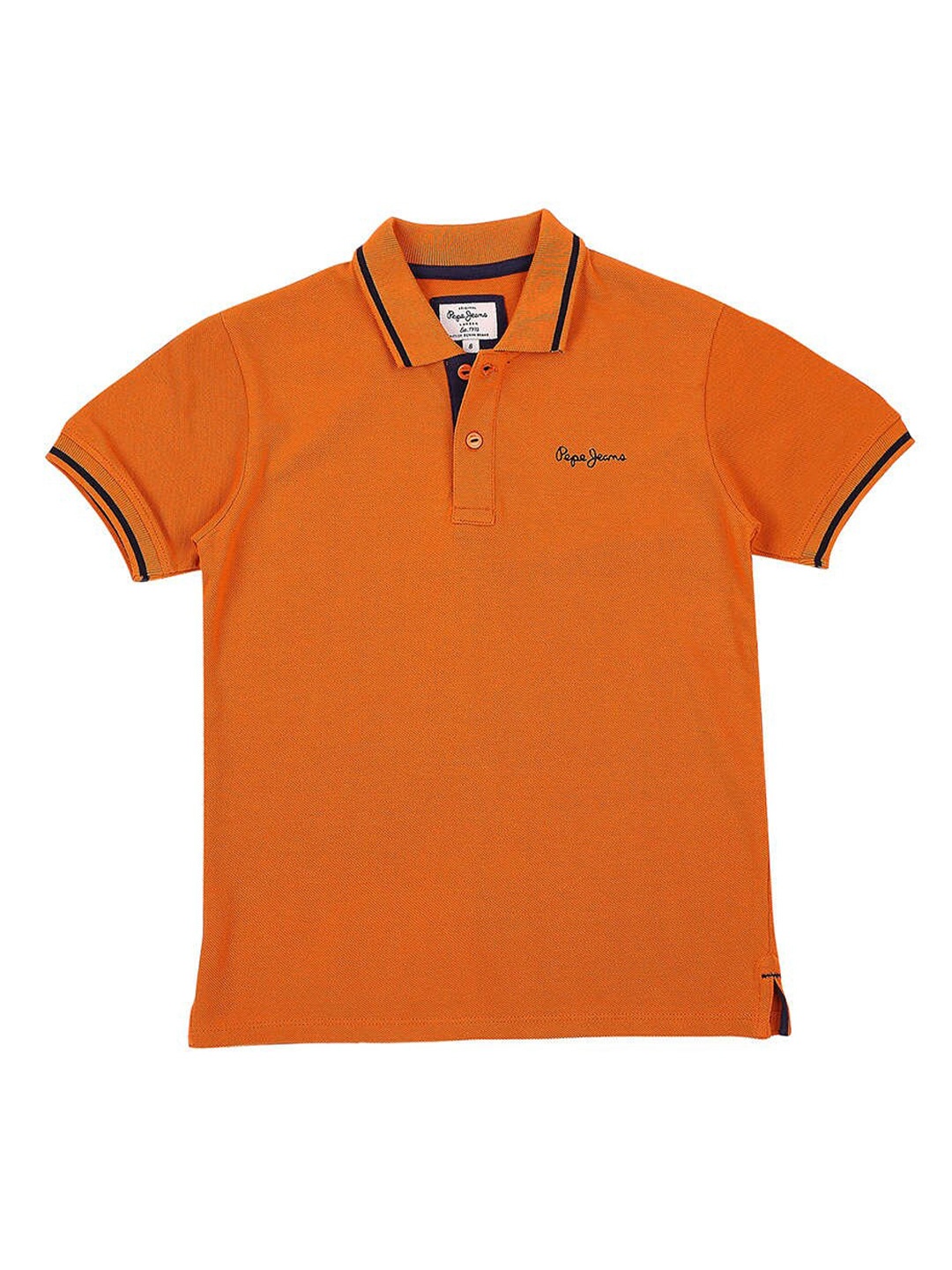 

Pepe Jeans Boys Orange Solid Polo Collar T-shirt