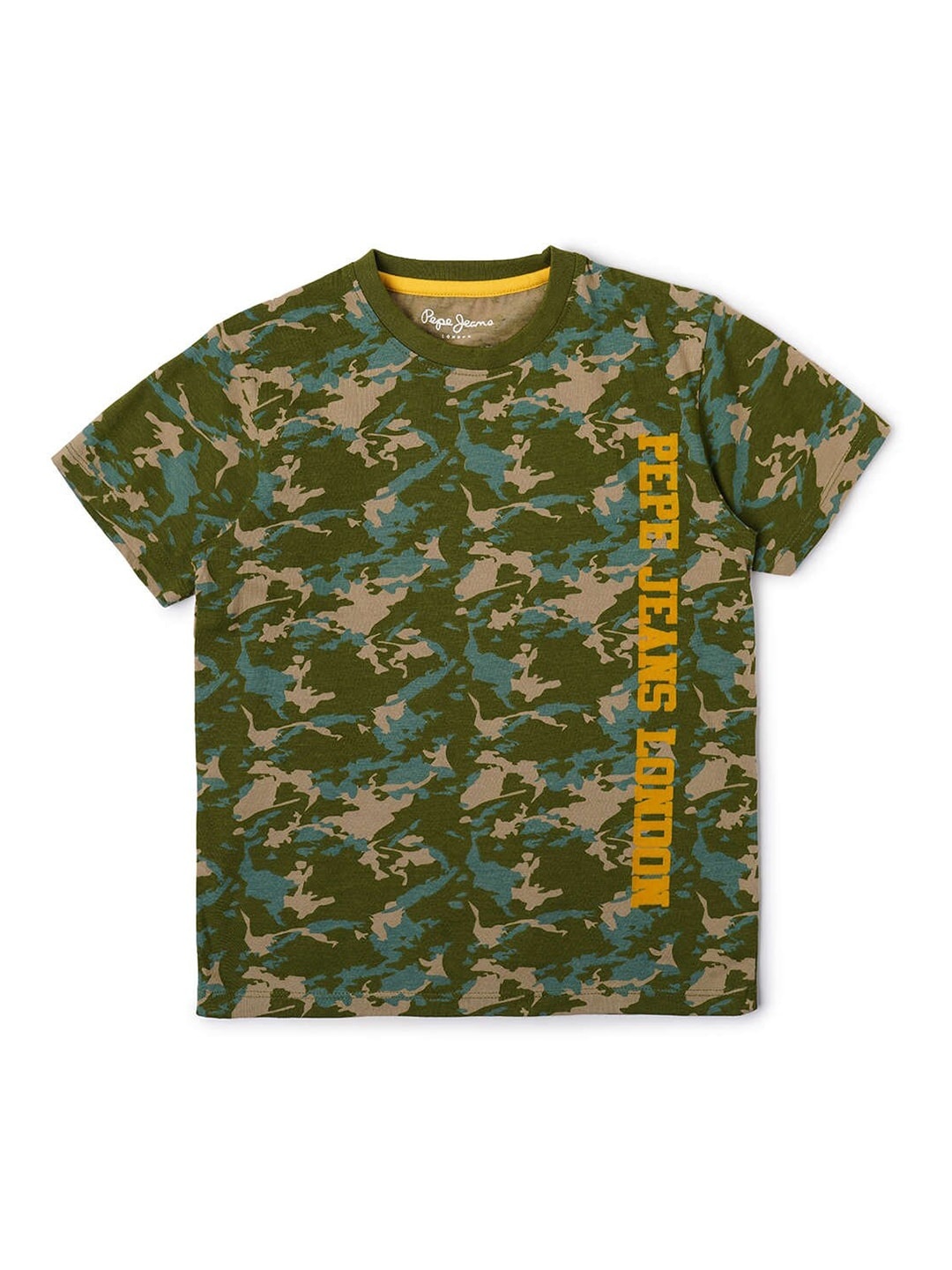 

Pepe Jeans Boys Green Camouflage Printed T-shirt