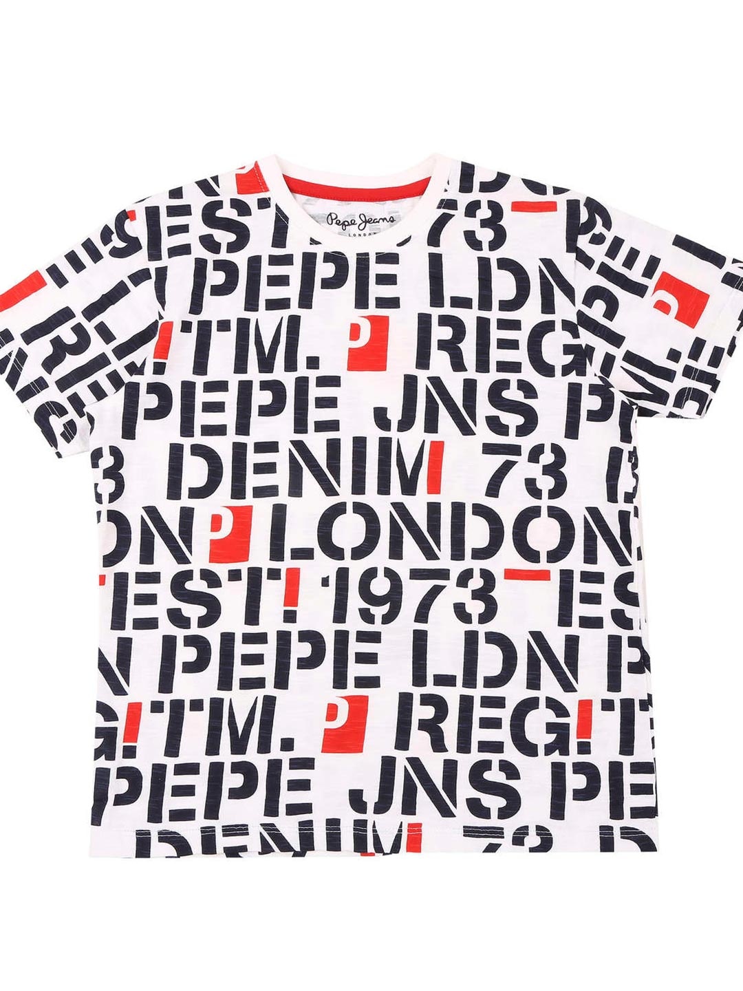 

Pepe Jeans Boys White & Black Typography Printed T-shirt
