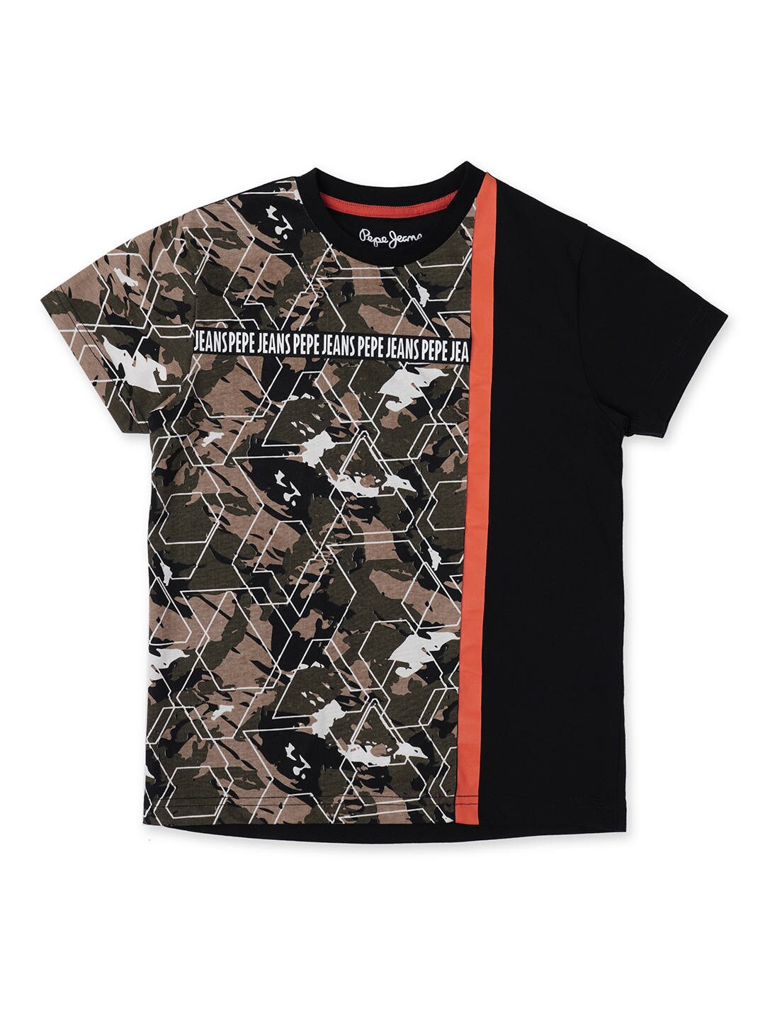 

Pepe Jeans Boys Black & Green Colourblocked T-shirt