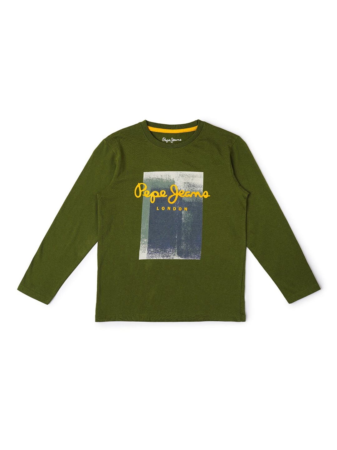 

Pepe Jeans Boys Olive Green Printed Regular Fit T-shirt