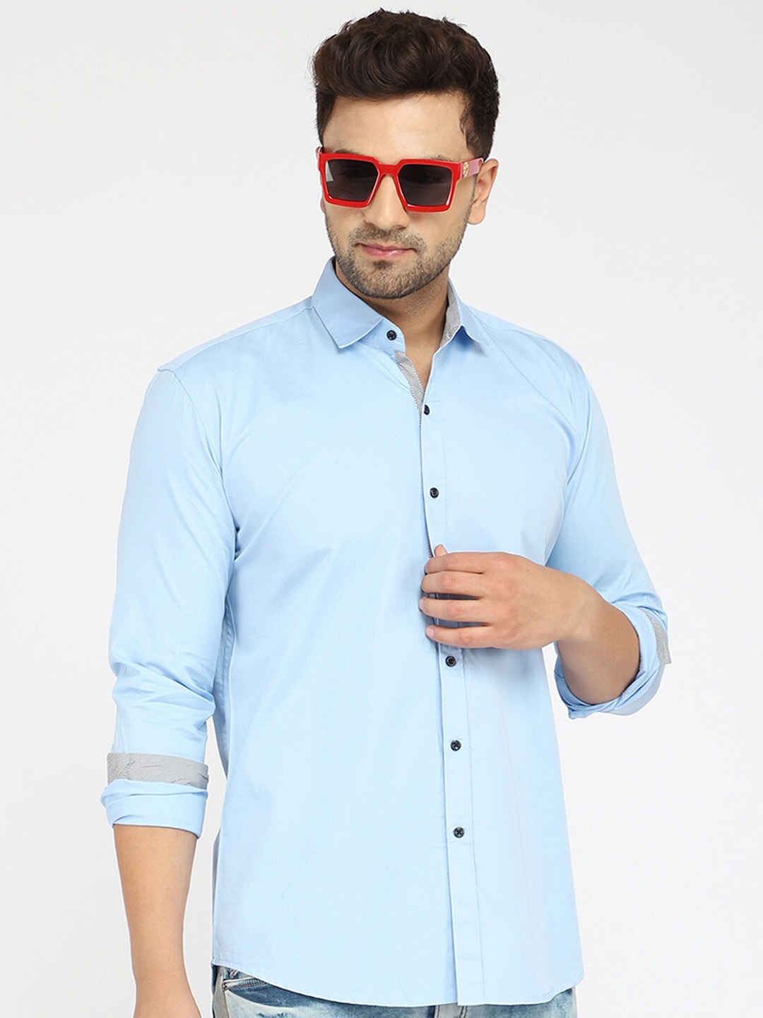 

Zombom Men Blue Standard Casual Shirt
