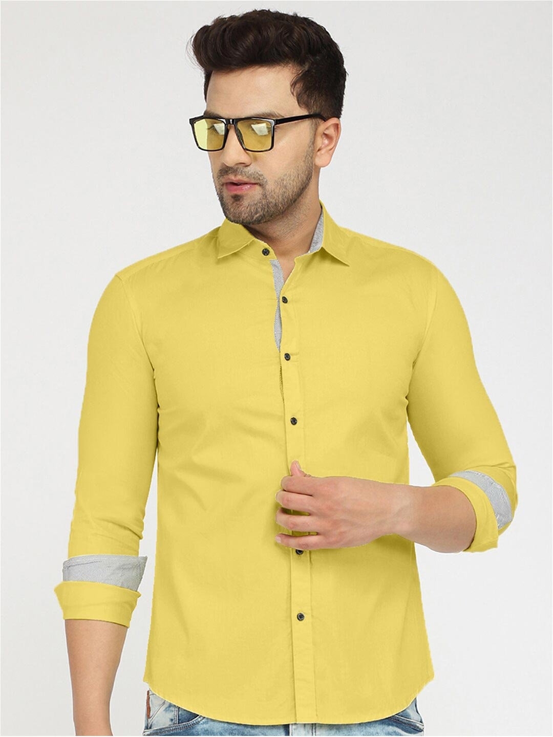

Zombom Men Yellow Standard Casual Shirt