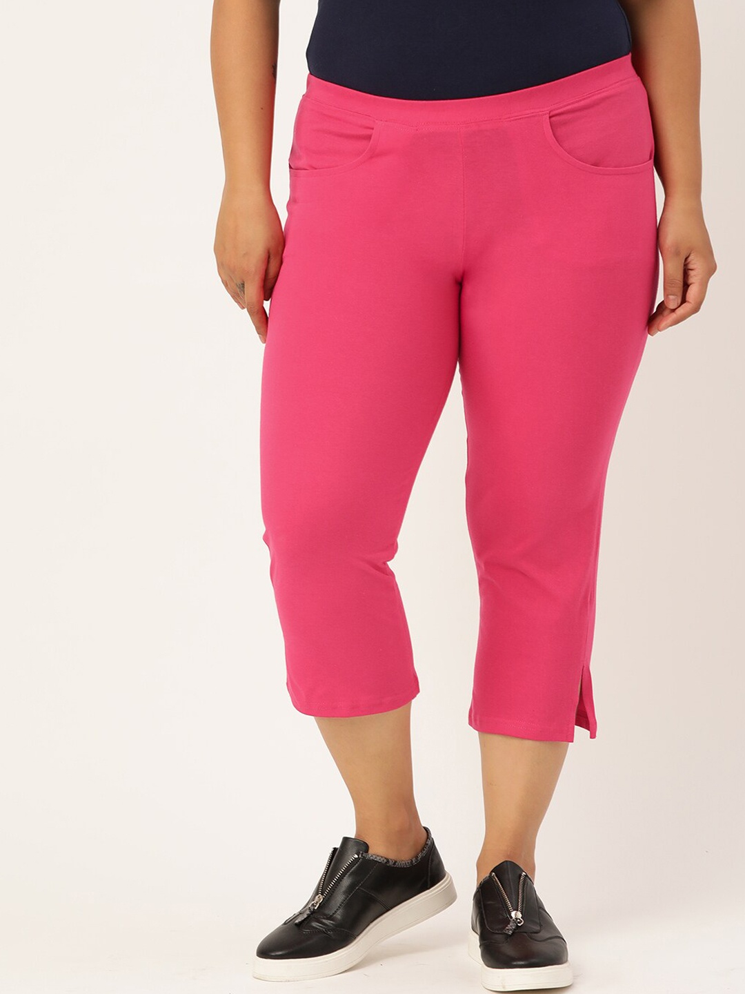 

TheRebelinme Plus Size Women Fuchsia Capris