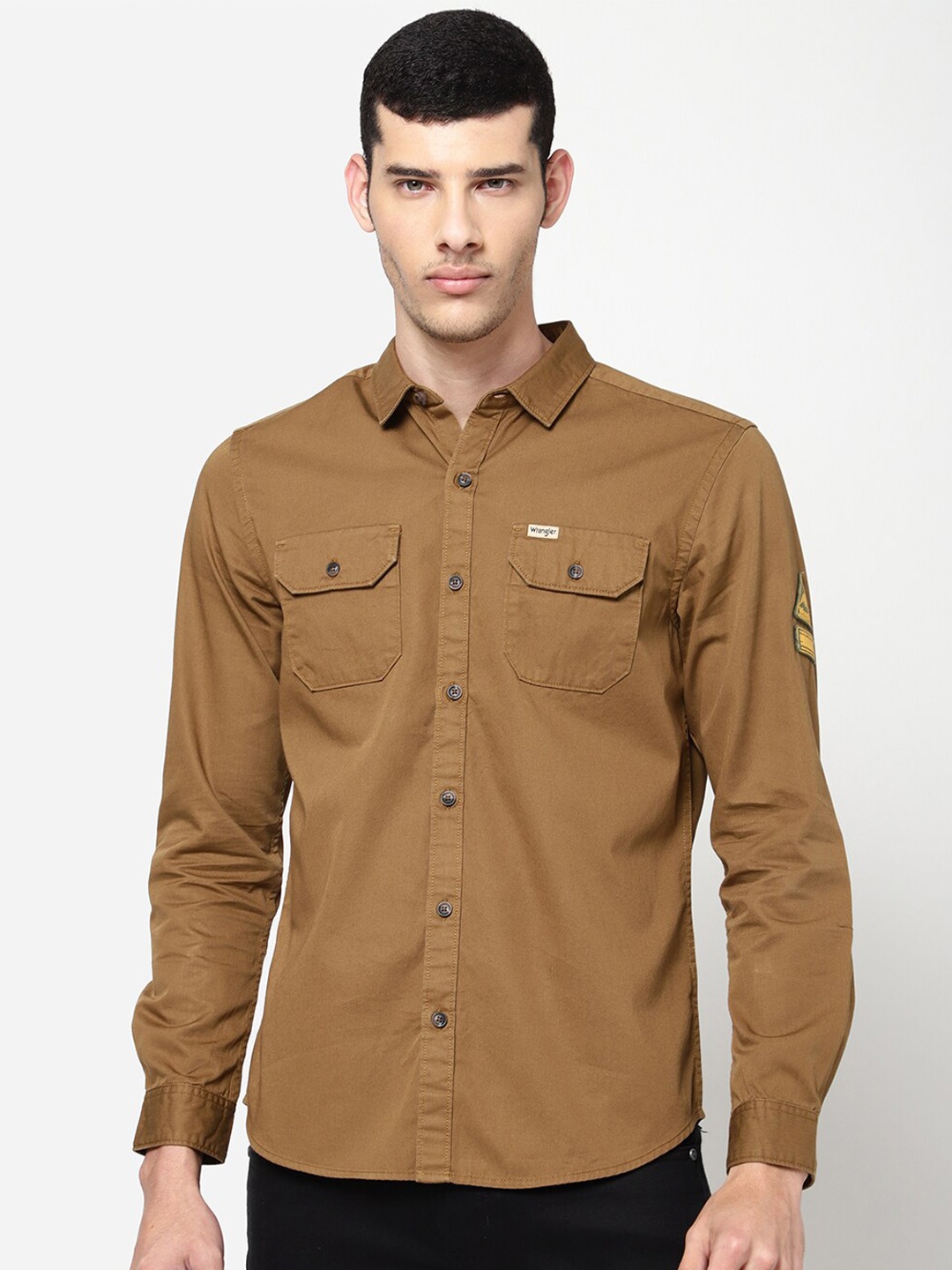 

Wrangler Men Khaki Casual Shirt