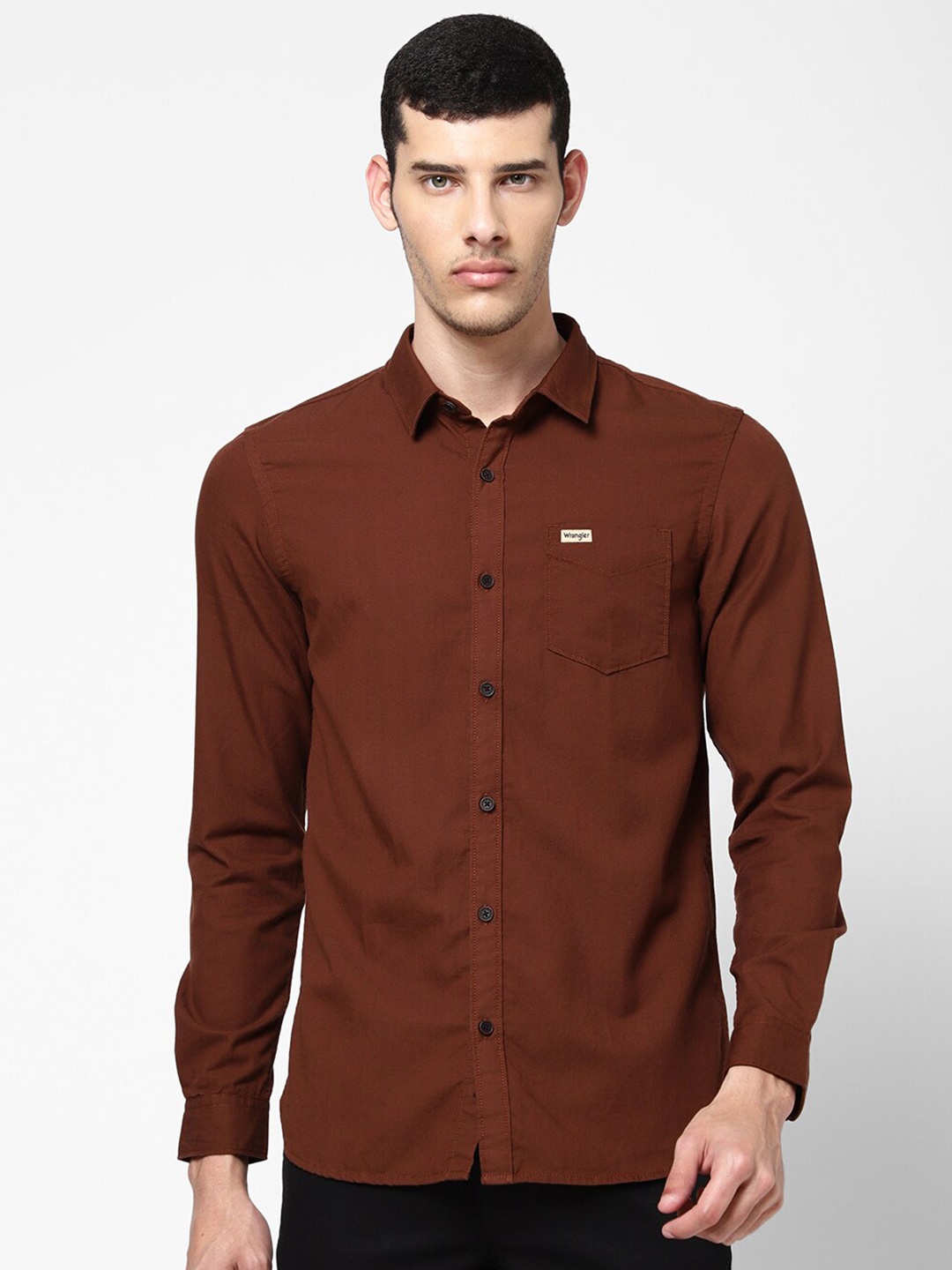 

Wrangler Men Brown Slim Fit Casual Shirt