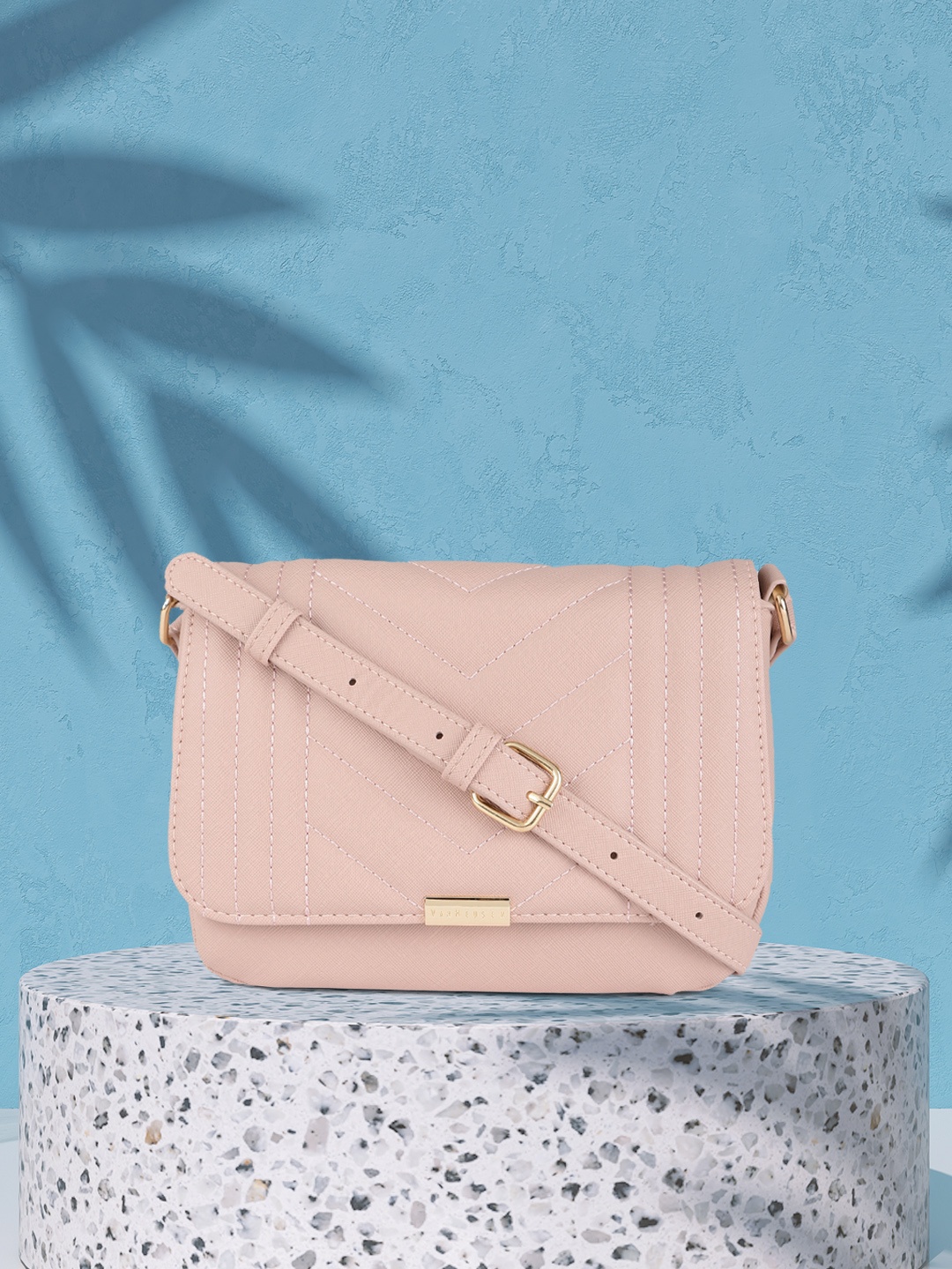 

Van Heusen Nude Pink Structured Sling Bag