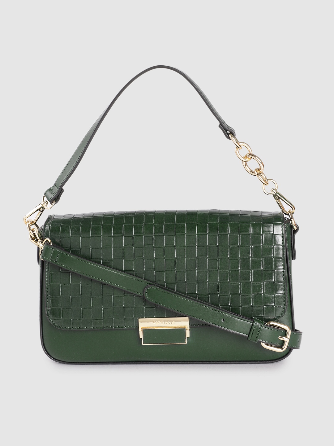 

Van Heusen Green Textured Satchel