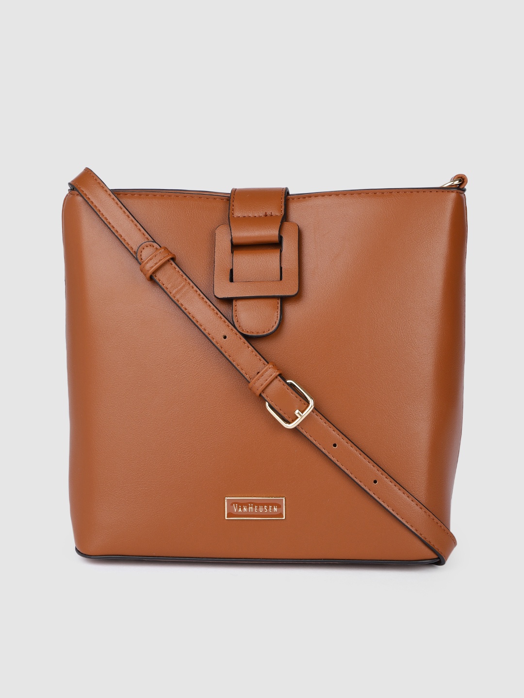 

Van Heusen Women Tan Brown Solid Structured Sling Bag