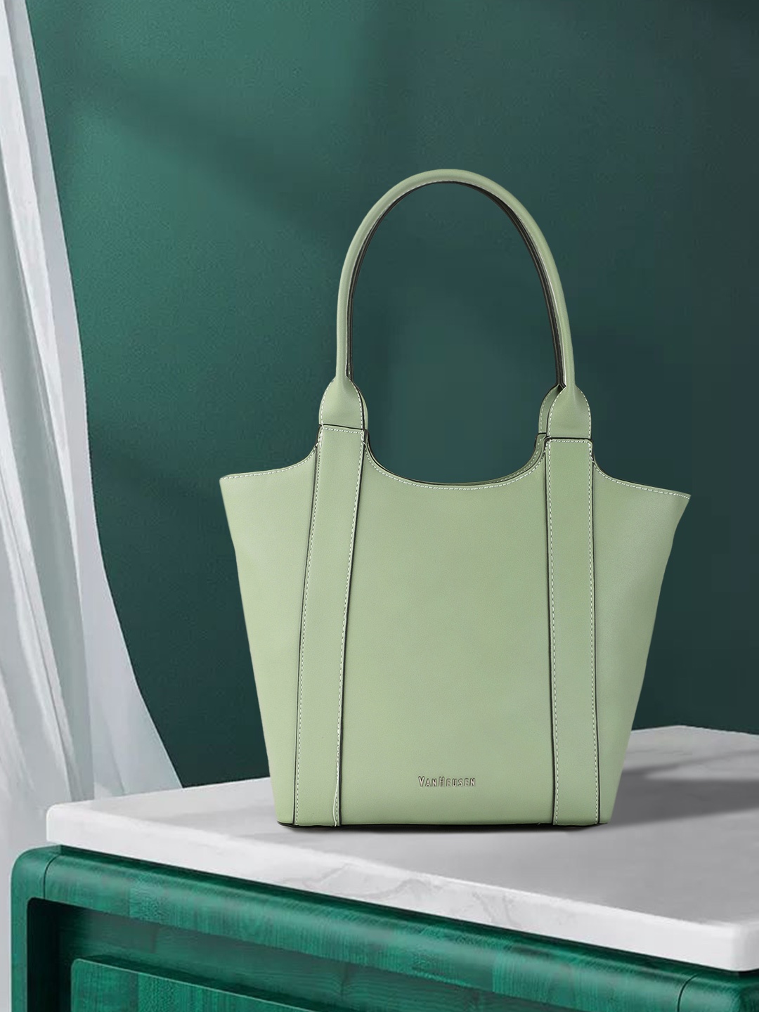 

Van Heusen Women Mint Green Structured Shoulder Bag