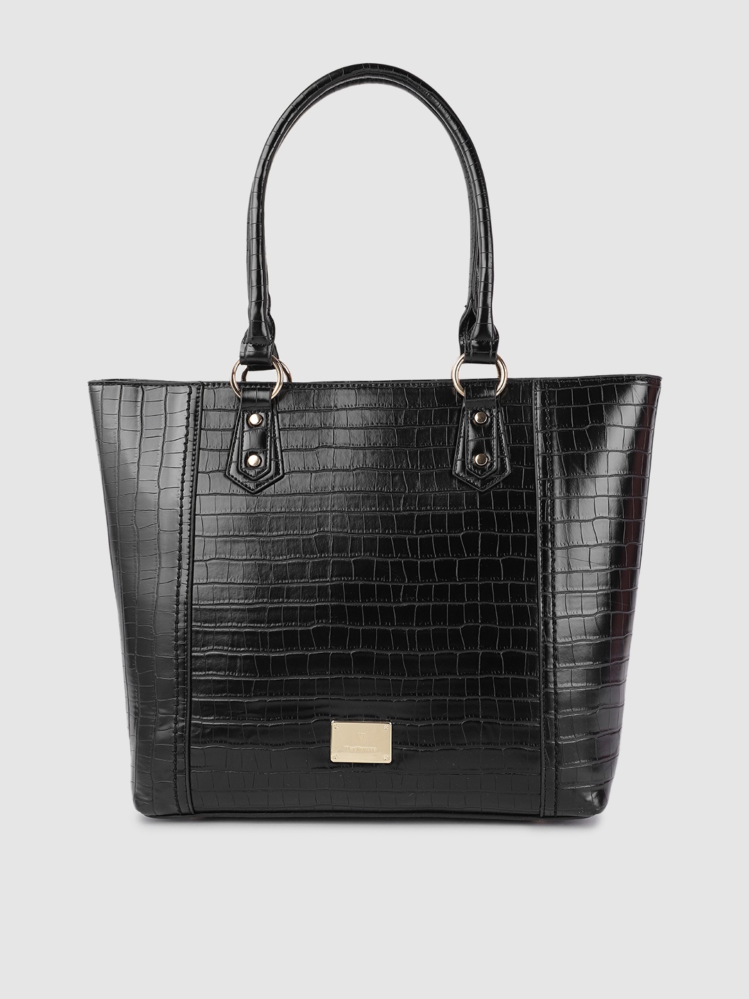 

Van Heusen Women Black Textured Structured Shoulder Bag
