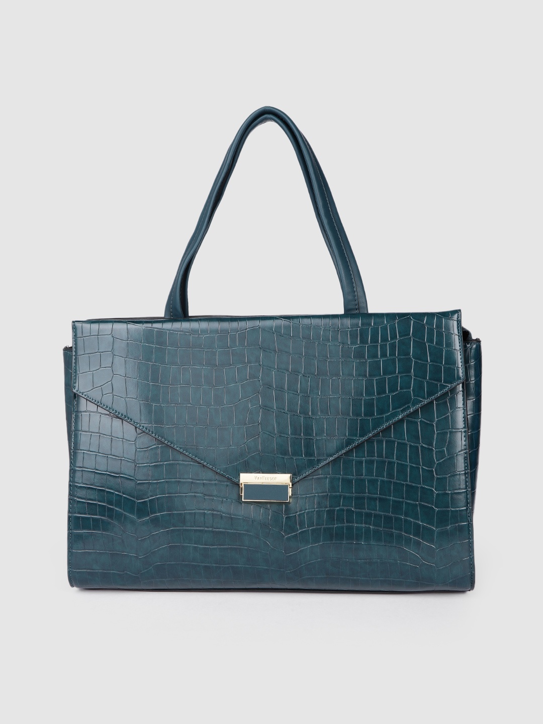 

Van Heusen Women Teal Blue Animal Textured Structured Shoulder Bag