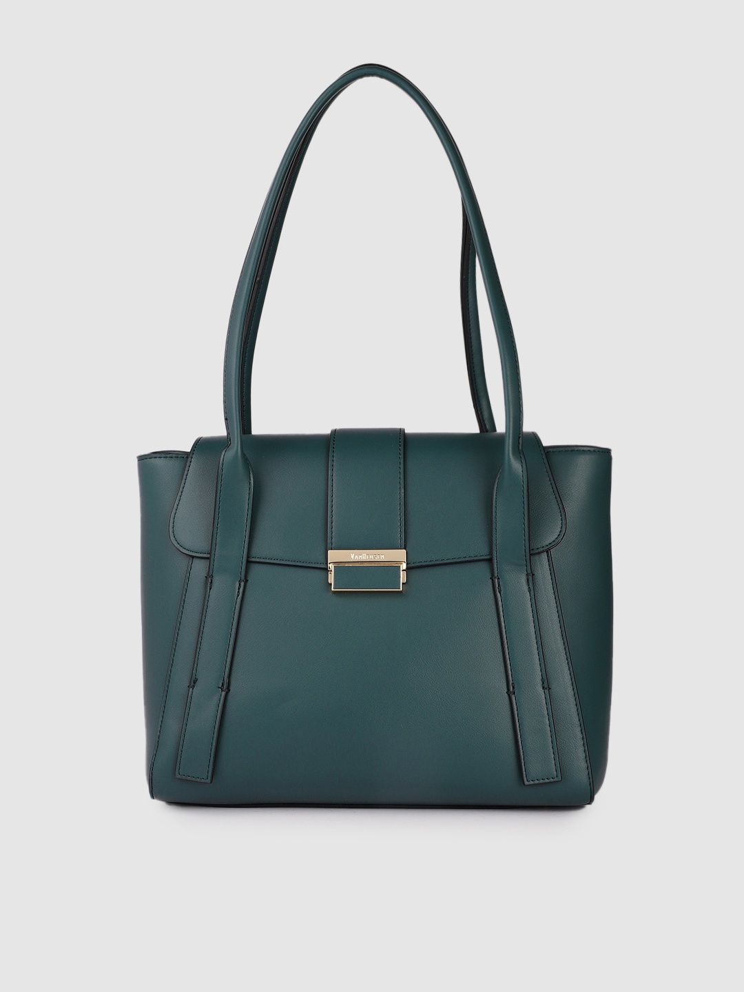 

Van Heusen Teal Green Solid PU Regular Structured Shoulder Bag
