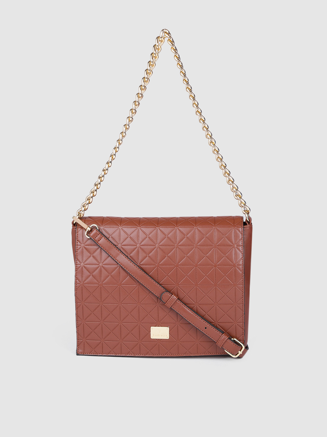 

Van Heusen Women Brown Geometric Structured Shoulder Bag