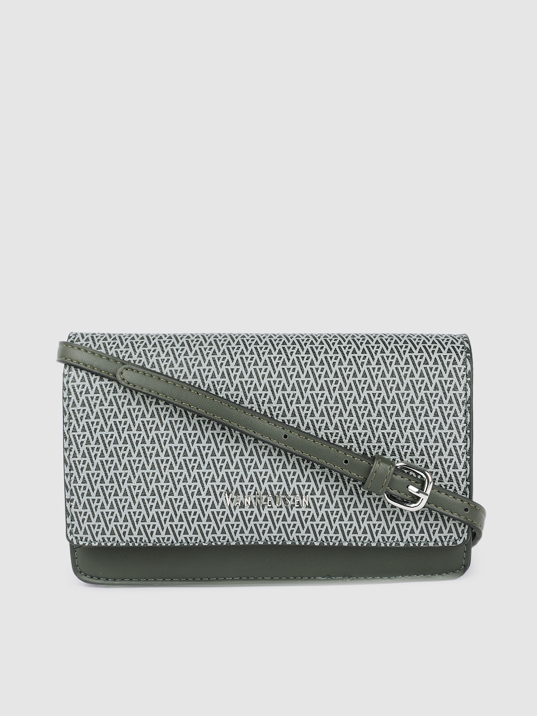 

Van Heusen Women Green Printed Structured Sling Bag